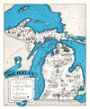Vintage Map of Michigan 1931