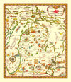 Vintage Map of Michigan 1940