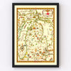 Vintage Map of Michigan 1940