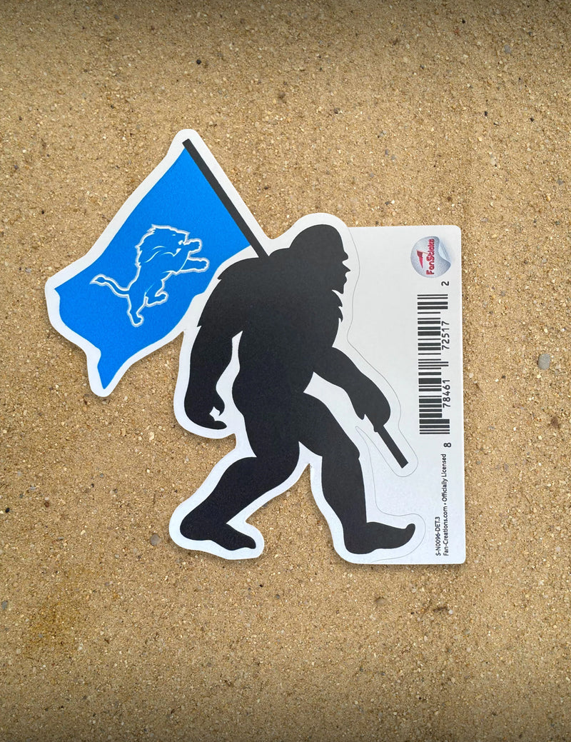 Bigfoot Detroit Lions Flag Sticker