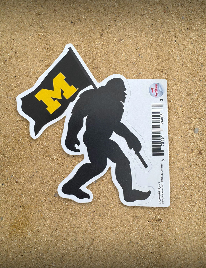 Bigfoot University of Michigan Flag Sticker