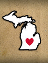 Heart - 4" Michigan Sticker
