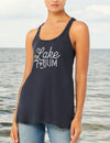 Lake Bum - Women's Racerback Tank - Heather Navy