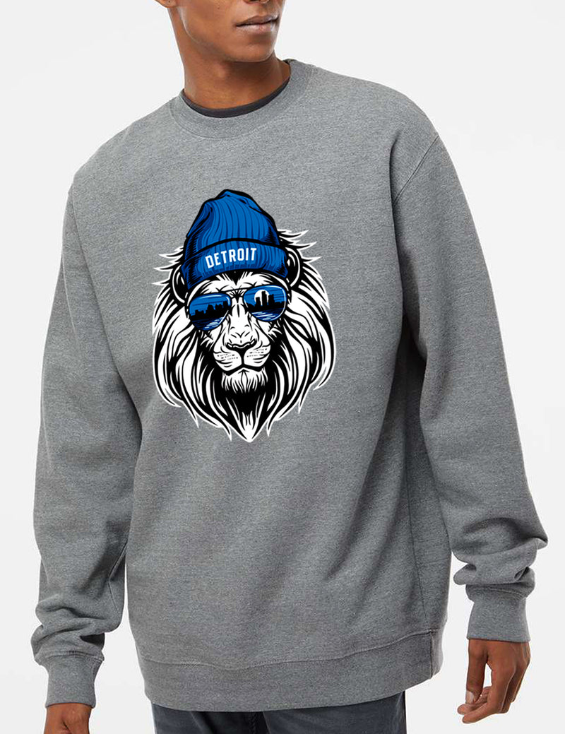 Lion Head - Unisex Crewneck Sweatshirt - Gray