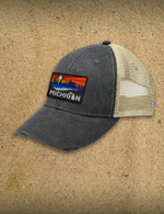 Michigan Lake Weathered Trucker Cap - Black and Tan