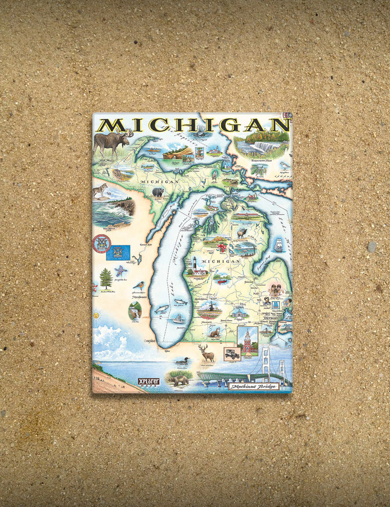 Michigan State Map Magnet