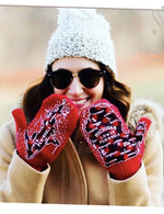 Red Plaid Michigan Mittens