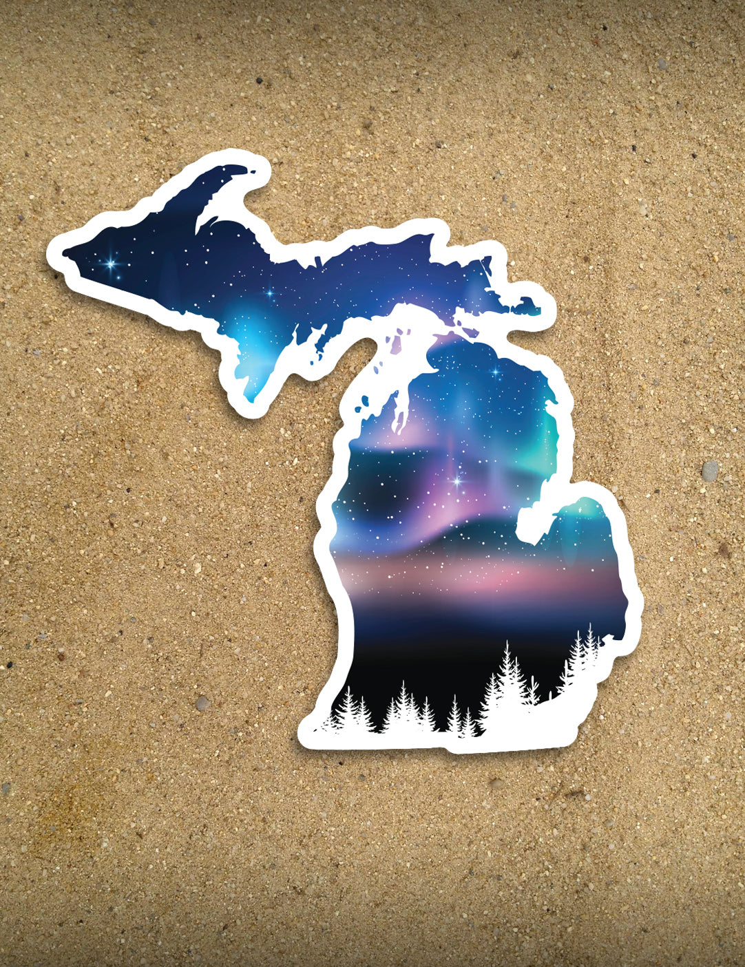 Lower Michigan Sticker Northern Lights - 4