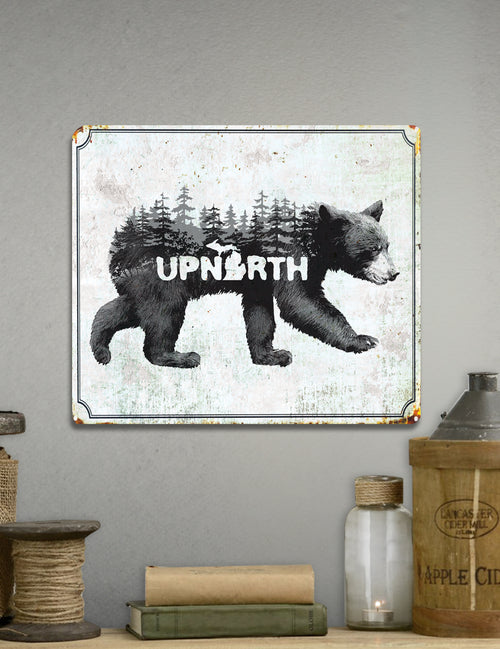 12" x 14" Metal Sign - Upnorth Bear