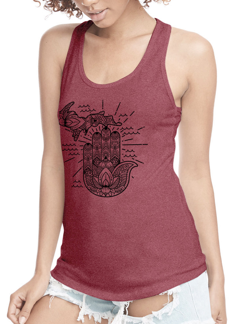 Yoga Hand - Women's Racerback Tank - Heather Mauve