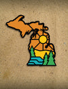 4" Michigan Sticker - Graphic Sun