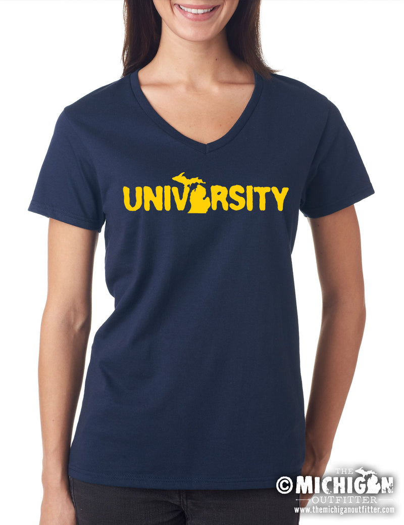 University - Women's V-Neck T-Shirt - Navy