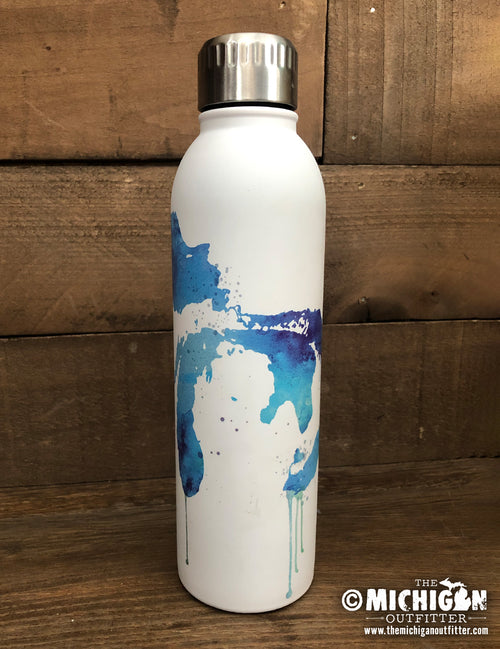 17oz Stainless Steel Water bottle - Michigan Watercolor